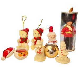 Lot Of Christmas Ornaments Vintage Santa Snowmen Elf Rauch Ball